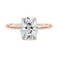 Rose gold Cushion Diamond Solitaire Engagement Ring with Twisted Cathedral Setting