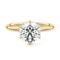 Yellow gold Round Diamond Solitaire Engagement Ring with Twisted Cathedral Setting