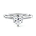 White gold Heart Diamond Solitaire Engagement Ring with Twisted Cathedral Setting