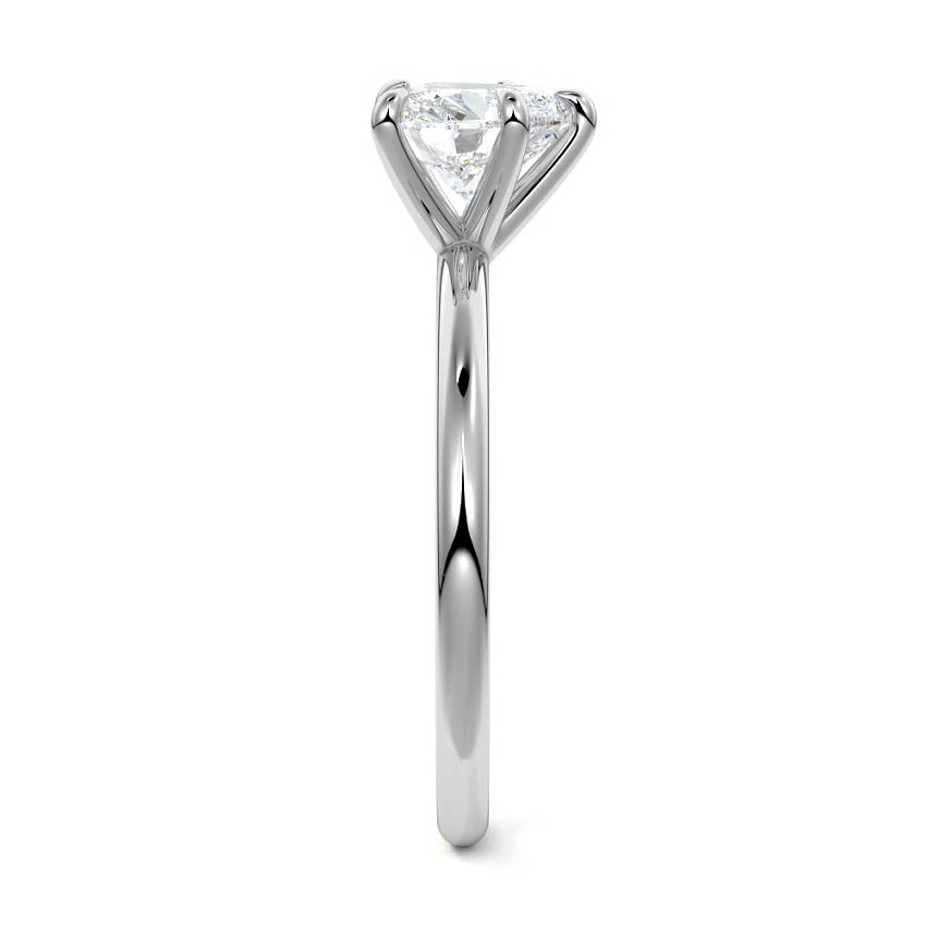 White gold Heart Diamond Solitaire Engagement Ring with Twisted Cathedral Setting