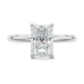 Platinum Radiant Diamond Solitaire Engagement Ring with Twisted Cathedral Setting