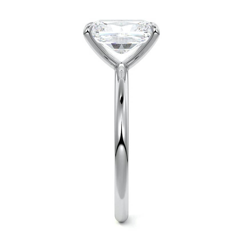 Platinum Radiant Diamond Solitaire Engagement Ring with Twisted Cathedral Setting