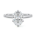 Platinum Oval Diamond Solitaire Engagement Ring with Twisted Cathedral Setting