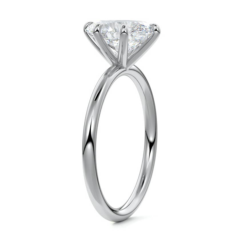 Platinum Oval Diamond Solitaire Engagement Ring with Twisted Cathedral Setting