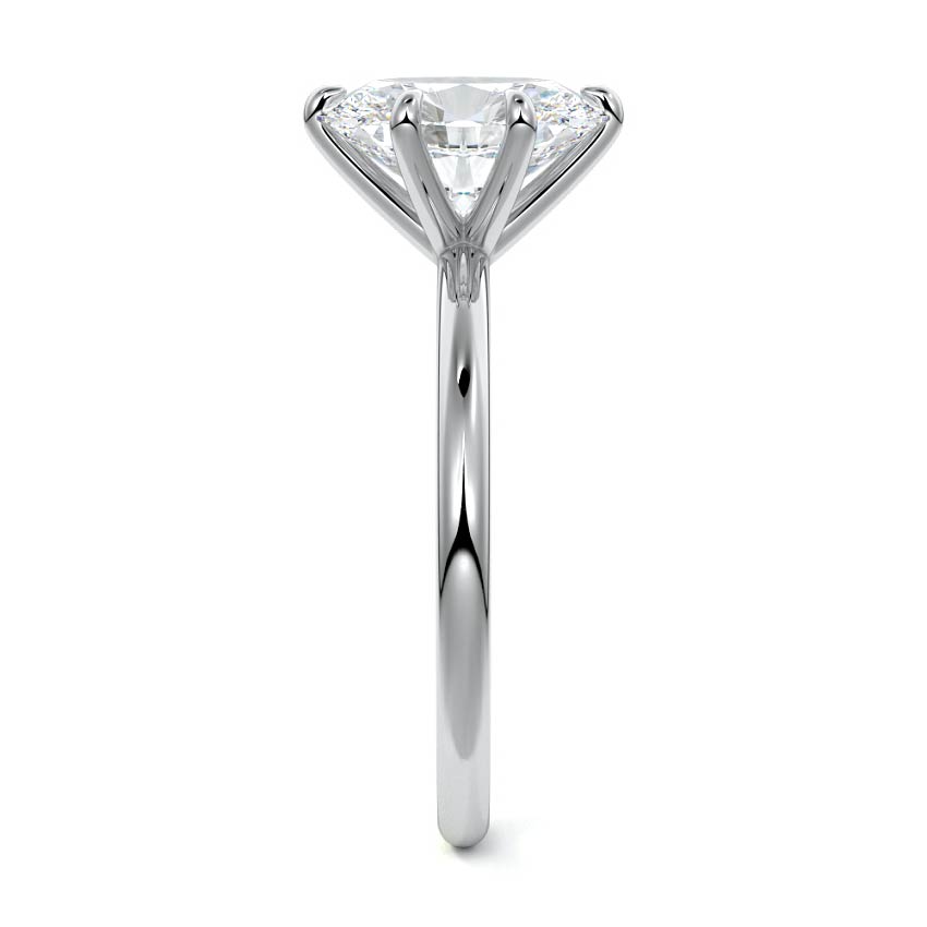 Platinum Oval Diamond Solitaire Engagement Ring with Twisted Cathedral Setting