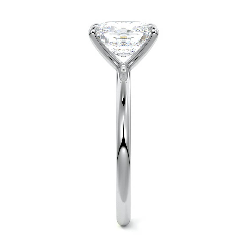 Platinum Cushion Diamond Solitaire Engagement Ring with Twisted Cathedral Setting