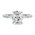 Platinum Cushion Diamond Side Stone Engagement Ring