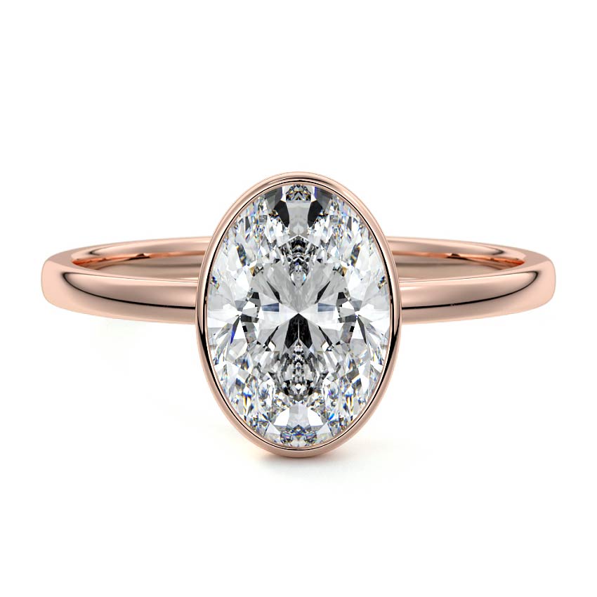 Rose gold Oval Diamond Solitaire Engagement Ring
