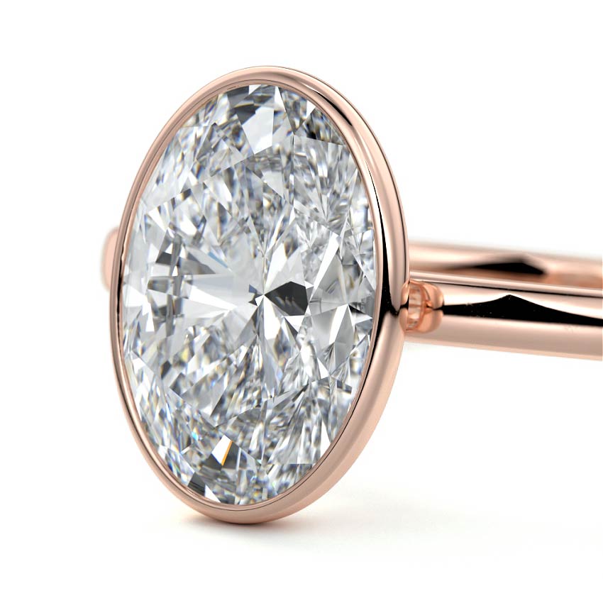 Rose gold Oval Diamond Solitaire Engagement Ring