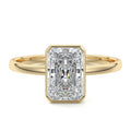 Yellow gold Radiant Diamond Solitaire Engagement Ring
