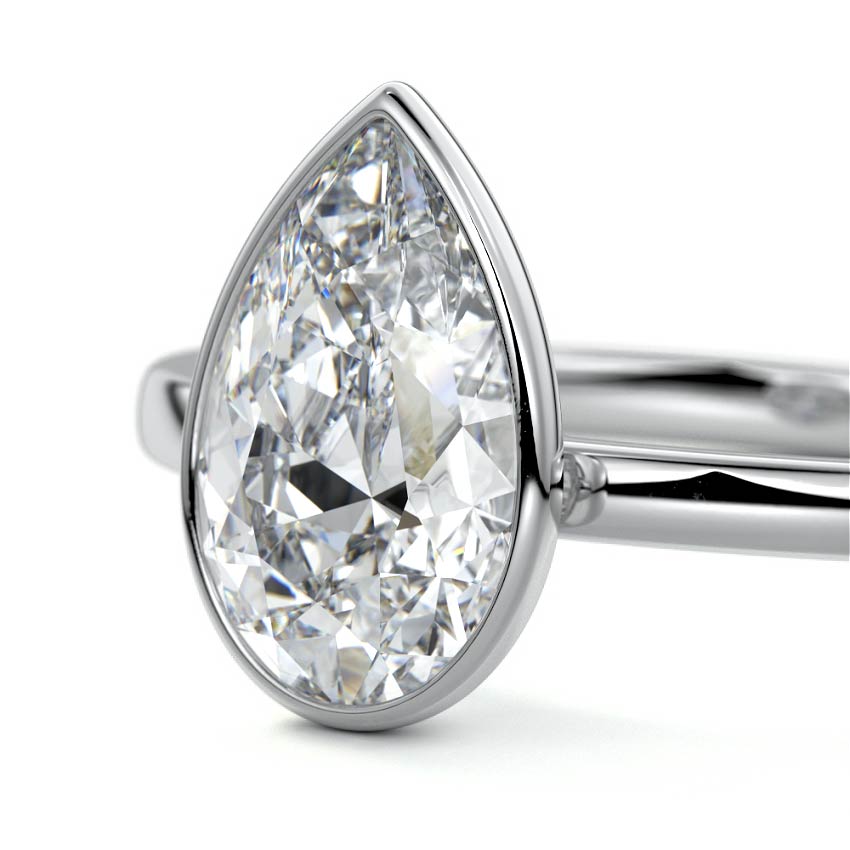 White gold Pear Diamond Solitaire Engagement Ring