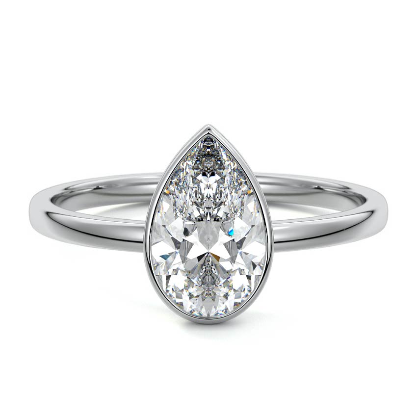 White gold Pear Diamond Solitaire Engagement Ring