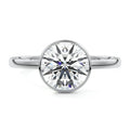 Silver Round Diamond Solitaire Engagement Ring