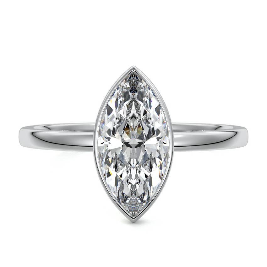 Platinum Marquise Diamond Solitaire Engagement Ring