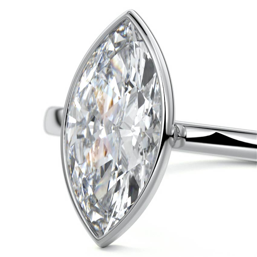 Platinum Marquise Diamond Solitaire Engagement Ring