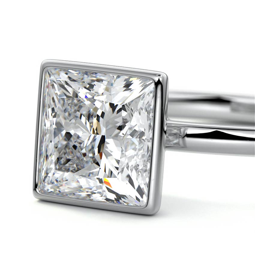 Platinum Princess Diamond Solitaire Engagement Ring