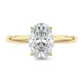Yellow gold Oval Diamond Solitaire with Hidden Halo