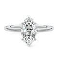 White gold Marquise Diamond Solitaire with Hidden Halo