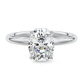 Silver Cushion Diamond Solitaire with Hidden Halo