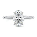 Platinum Oval Diamond Solitaire with Hidden Halo