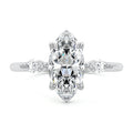 Platinum Three-Stone Marquise Diamond Ring with Marquise Side Stones