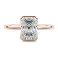Rose gold Radiant Diamond Solitaire Ring with Bezel Setting