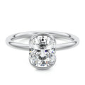 Platinum Cushion Diamond Solitaire Ring with Bezel Setting