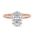 Rose gold Oval Diamond Solitaire Engagement Ring with Hidden Halo