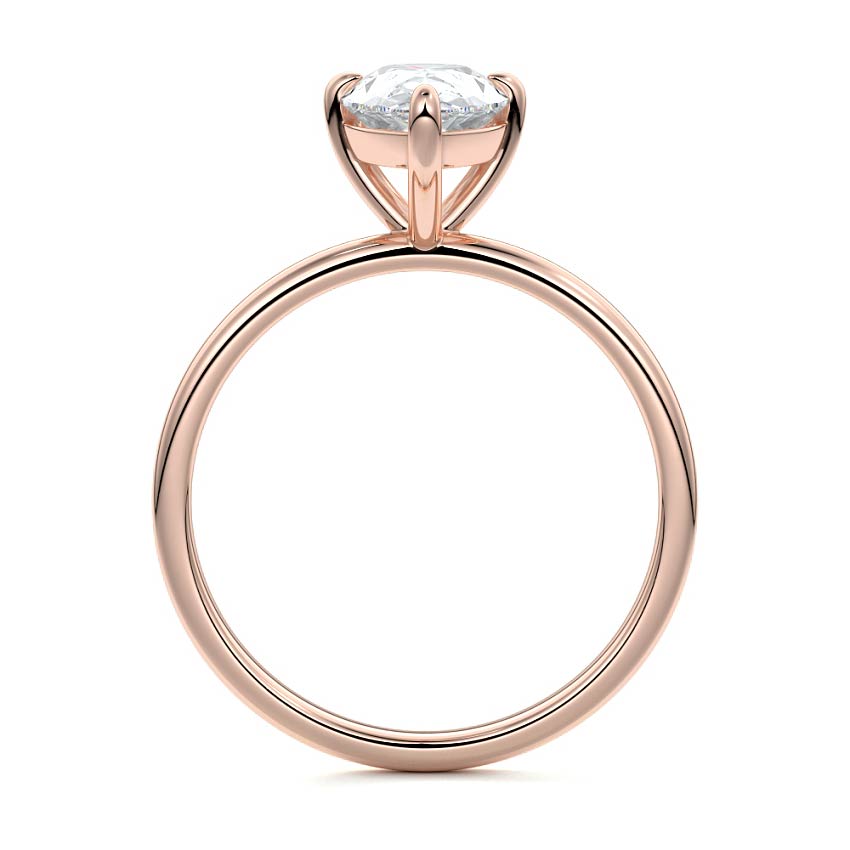 Rose gold Pear Diamond Solitaire Engagement Ring with Open Cathedral Setting