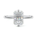 White gold Radiant Diamond Solitaire Engagement Ring with Open Cathedral Setting