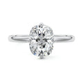 White gold Cushion Diamond Solitaire Engagement Ring with Open Cathedral Setting