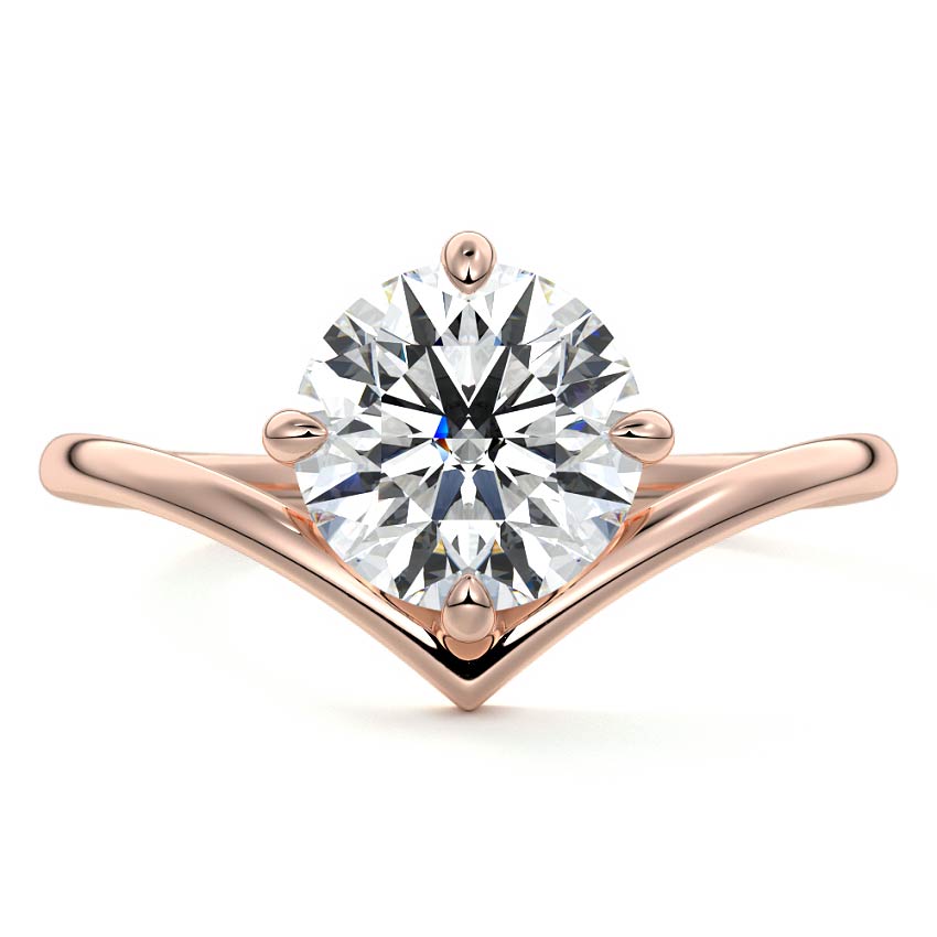 Rose gold Round Diamond Solitaire Engagement Ring