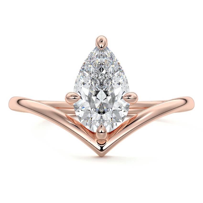 Rose gold Pear Diamond Solitaire Engagement Ring