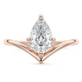 Rose gold Pear Diamond Solitaire Engagement Ring