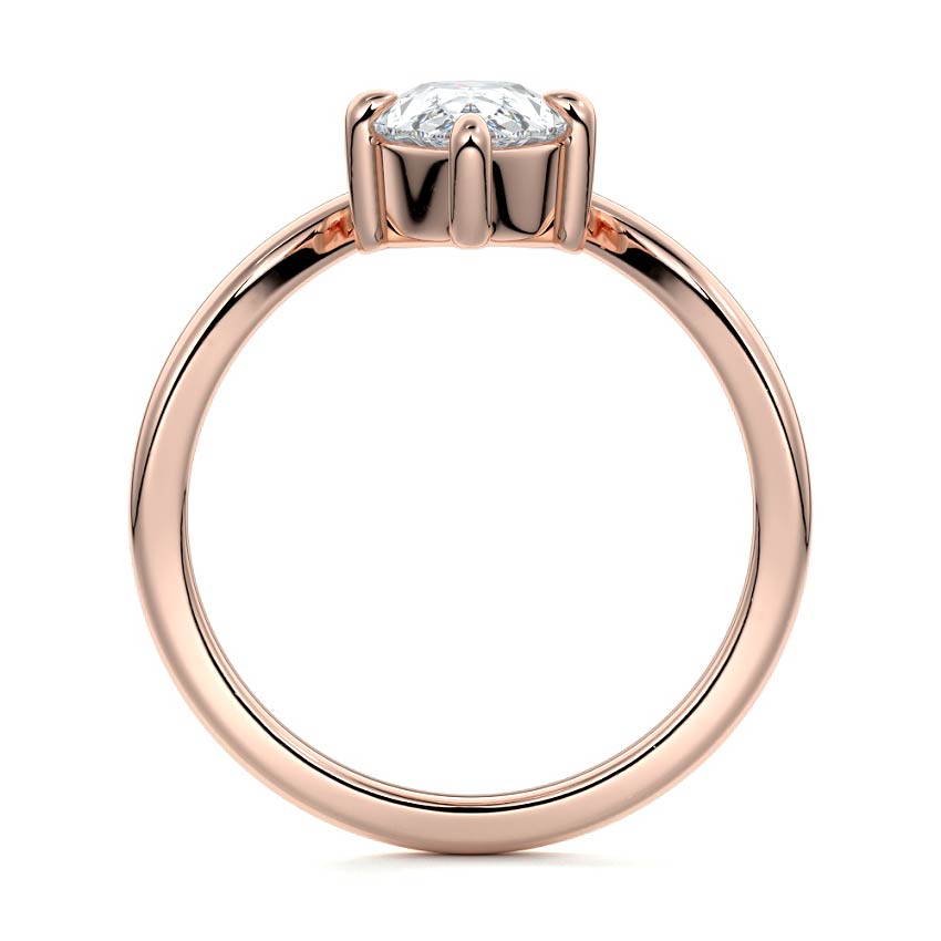 Rose gold Pear Diamond Solitaire Engagement Ring