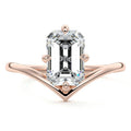 Rose gold Emerald Diamond Solitaire Engagement Ring