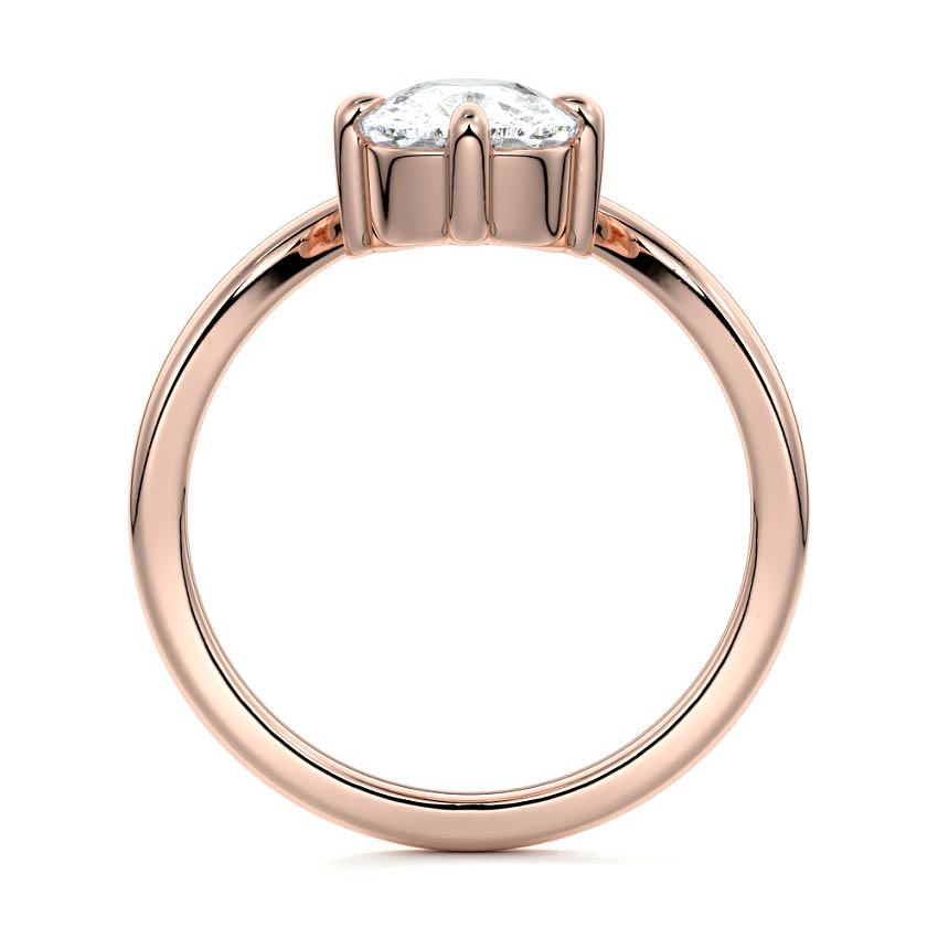 Rose gold Cushion Diamond Solitaire Engagement Ring