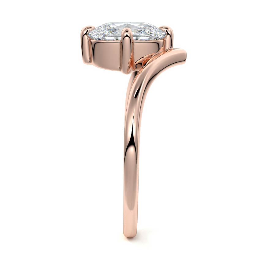 Rose gold Cushion Diamond Solitaire Engagement Ring