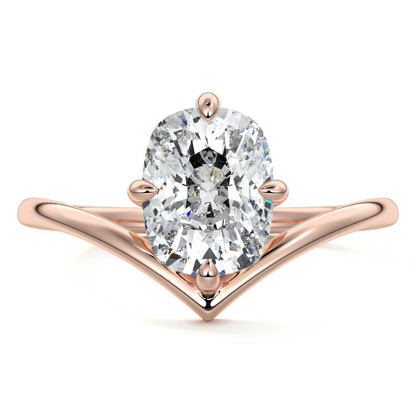 Rose gold Cushion Diamond Solitaire Engagement Ring