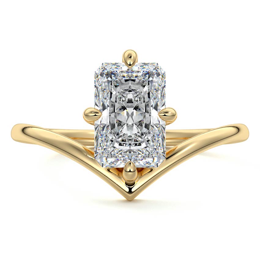Yellow gold Radiant Diamond Solitaire Engagement Ring