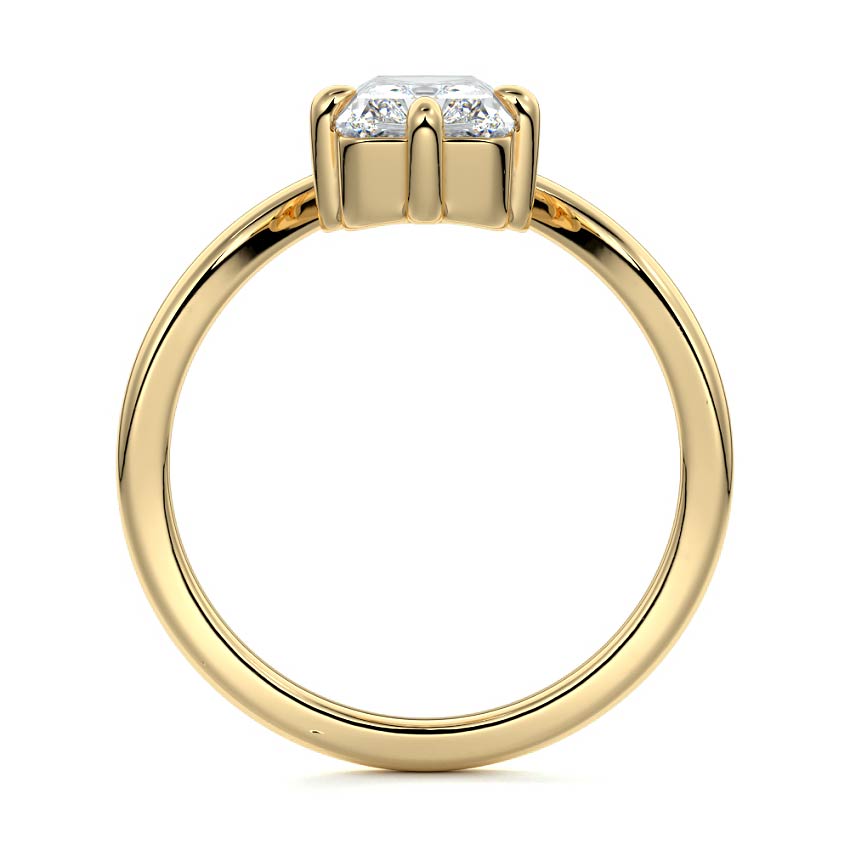 Yellow gold Radiant Diamond Solitaire Engagement Ring
