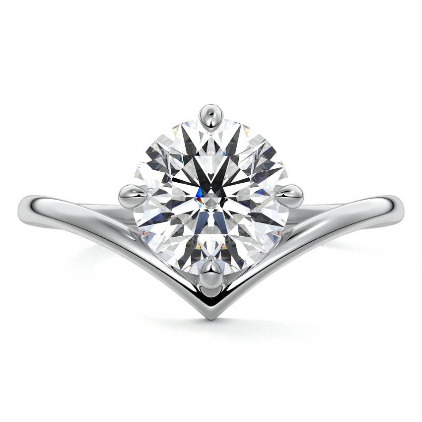 White gold Round Diamond Solitaire Engagement Ring
