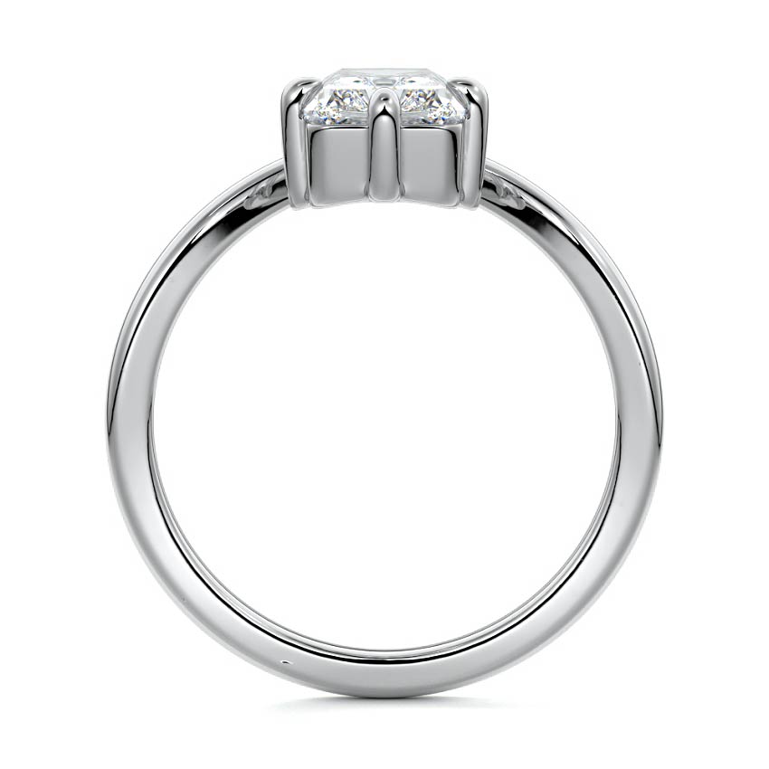 White gold Radiant Diamond Solitaire Engagement Ring