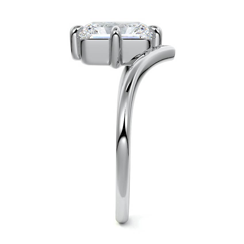 White gold Radiant Diamond Solitaire Engagement Ring
