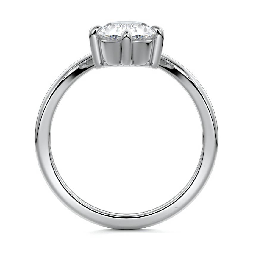 White gold Oval Diamond Solitaire Engagement Ring