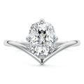 Silver Cushion Diamond Solitaire Engagement Ring