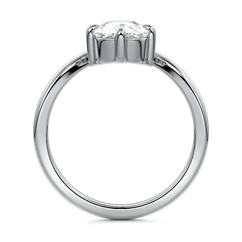 Silver Cushion Diamond Solitaire Engagement Ring