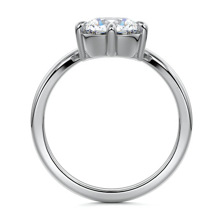 Platinum Round Diamond Solitaire Engagement Ring