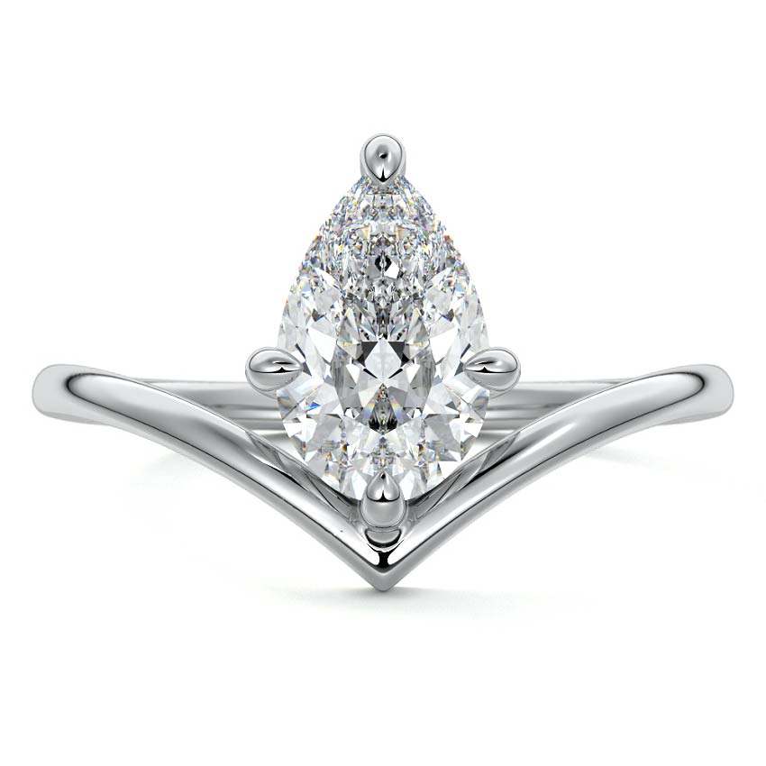 Platinum Pear Diamond Solitaire Engagement Ring