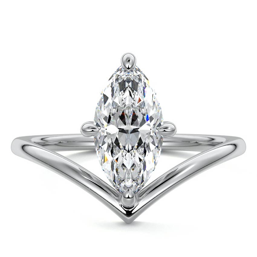 Platinum Marquise Diamond Solitaire Engagement Ring